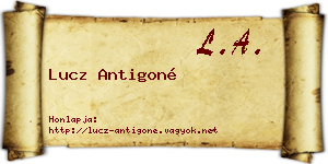 Lucz Antigoné névjegykártya
